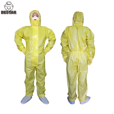 Waterdicht PPE Beschikbaar Biohazard Kostuum Geel TYPE 3 Overtrek