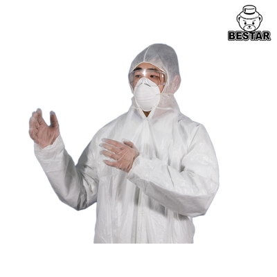 De witte soorten-PE Beschikbare Beschermende Kostuums van het Overtrekwerk voor Voedselverwerking